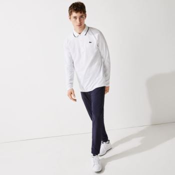 Lacoste SPORT Breathable Golf Polo Shirt Pánské - Polo Bílé / Tmavě Blankyt Blankyt | CZ-3WbKAg